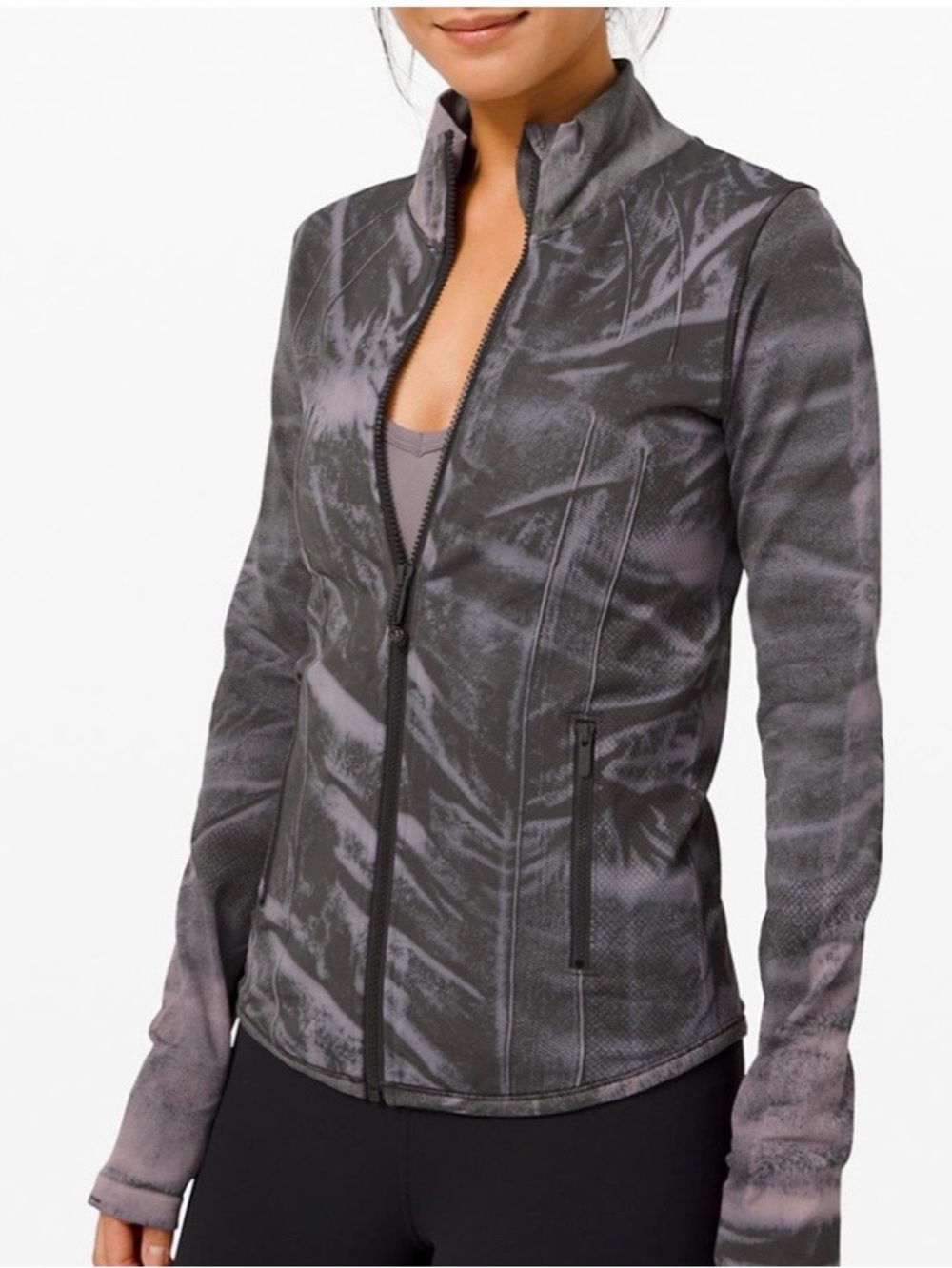 Lululemon Ebb to Street Define Jacket *Wash, Size 4, Stone Wash Graphite Grey